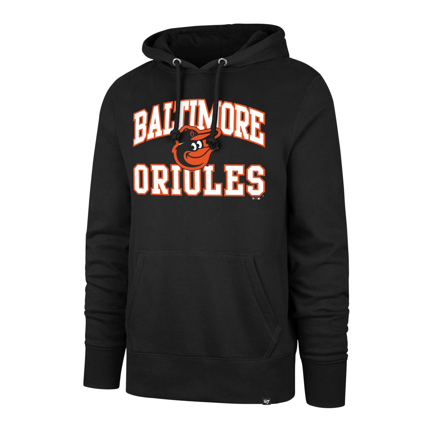 Baltimore Orioles '47 Mens Jet Black Velocity Headline Hoodie
