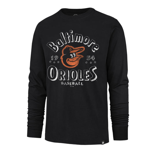 Baltimore Orioles '47 Brand Mens Flint Black Circle Change Franklin Long Sleeve T-Shirt