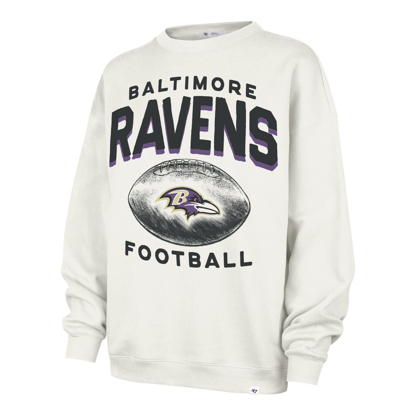 Baltimore Ravens '47 Women's Sandstone Arch Cloud Oversized Pullover Sweatshirt