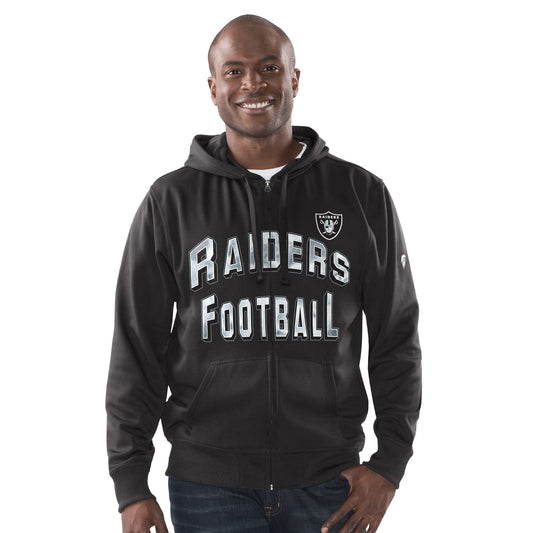 Las Vegas Raiders Team Arena Full Zip Hood Mens Sweat Tops - Black
