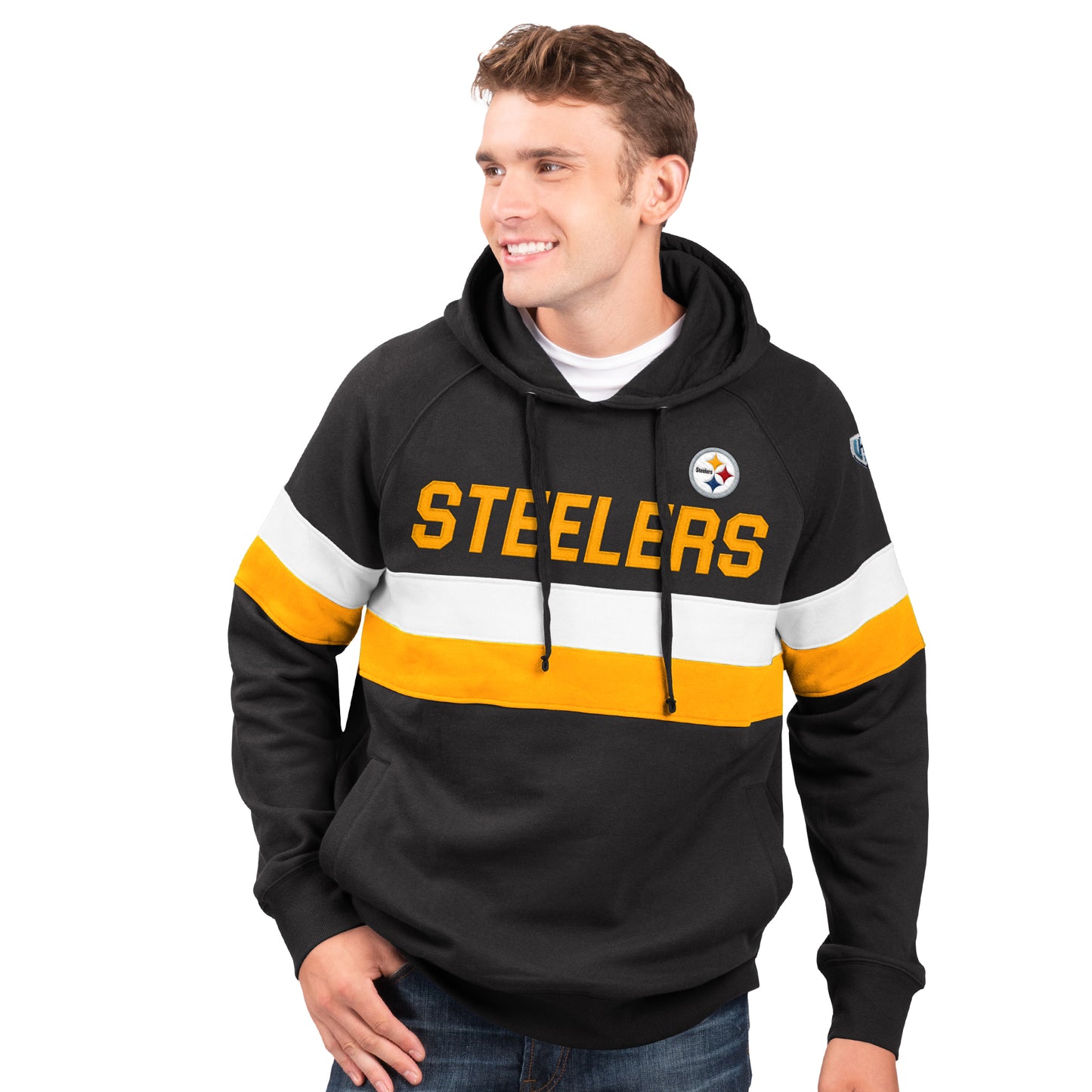 Pittsburgh Steelers NFL Black Score Pullover Fleece Hoodie By G-III