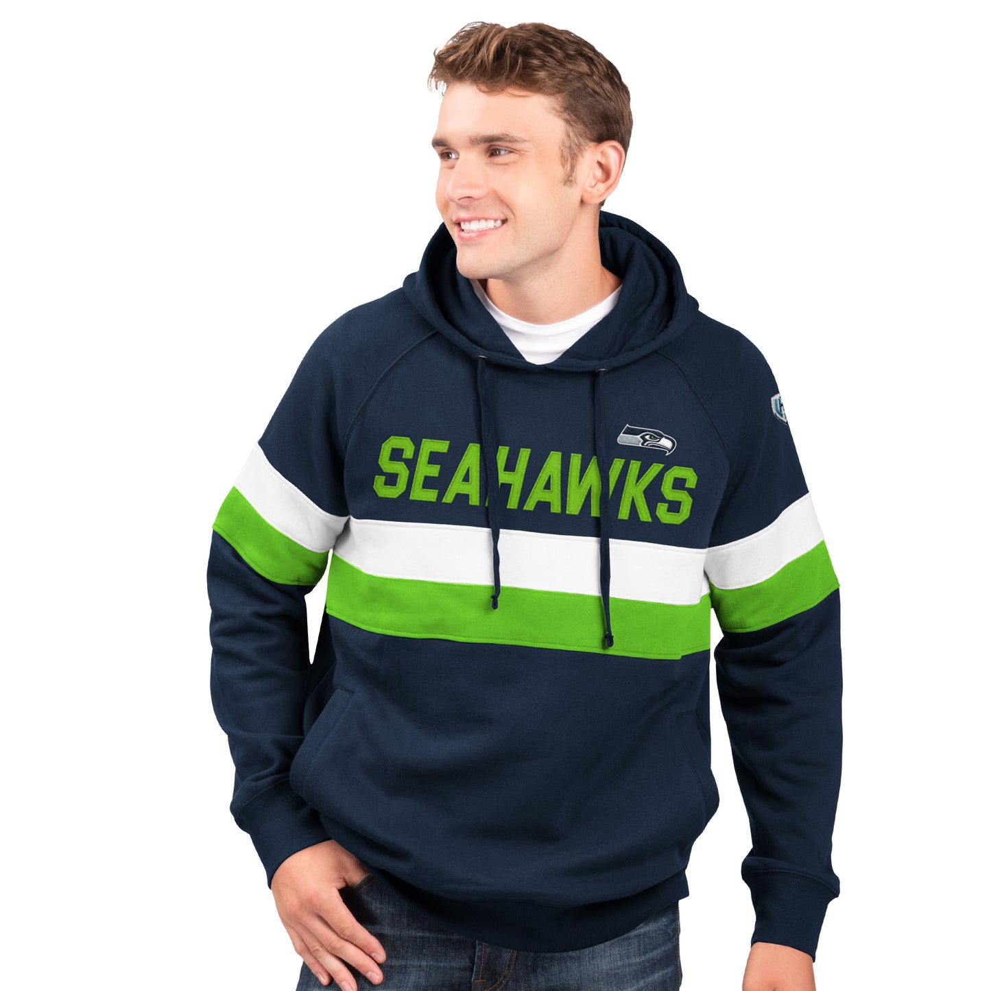 Seattle Seahawks NFL College Blue Score Pullover Fleece Hoodie By G-III