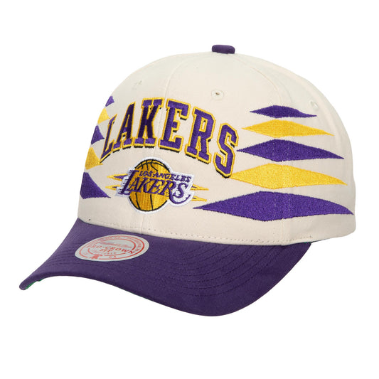 Los Angeles Lakers Mitchell & Ness Off White Diamond Pro Snapback Hat