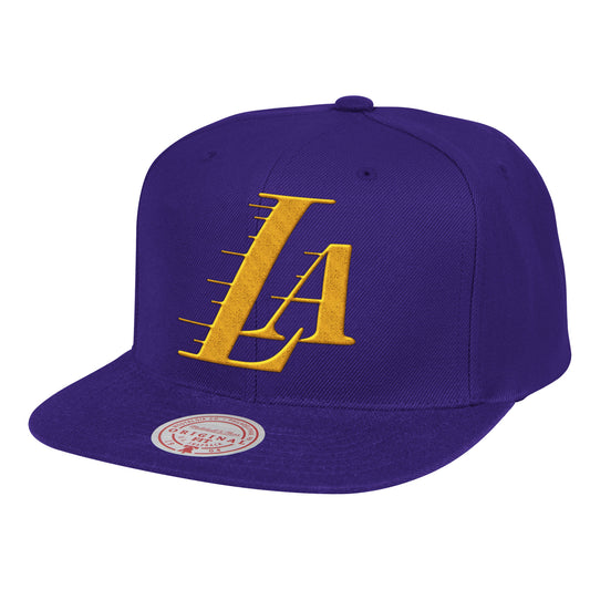 Los Angeles Lakers Mitchell & Ness NBA Logo Remix Snapback - Purple