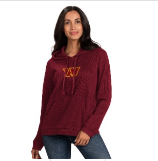 Washington Commanders G-III Women's Waffle Long Sleeve Hooded Top