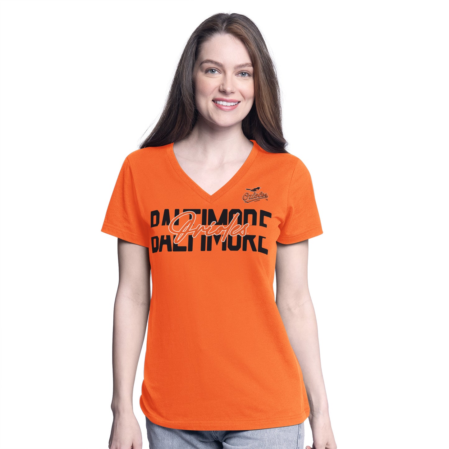 Baltimore Orioles G-III Batter Up Women's T-Shirt- Orange