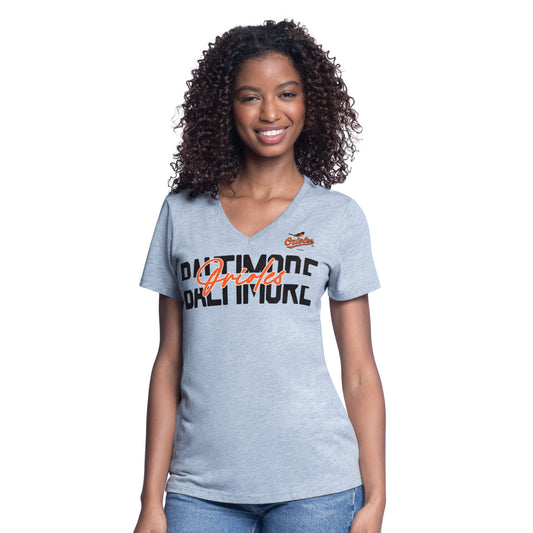 Baltimore Orioles G-III Batter Up Women's T-Shirt- Gray