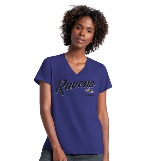 Baltimore Ravens G-III The Field Women's T-Shirt- Purple