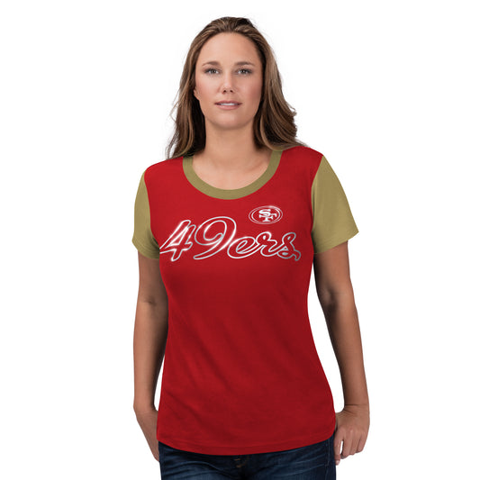 San Francisco 49ers G-III Women's Trophy Foil Print T-Shirt - Red