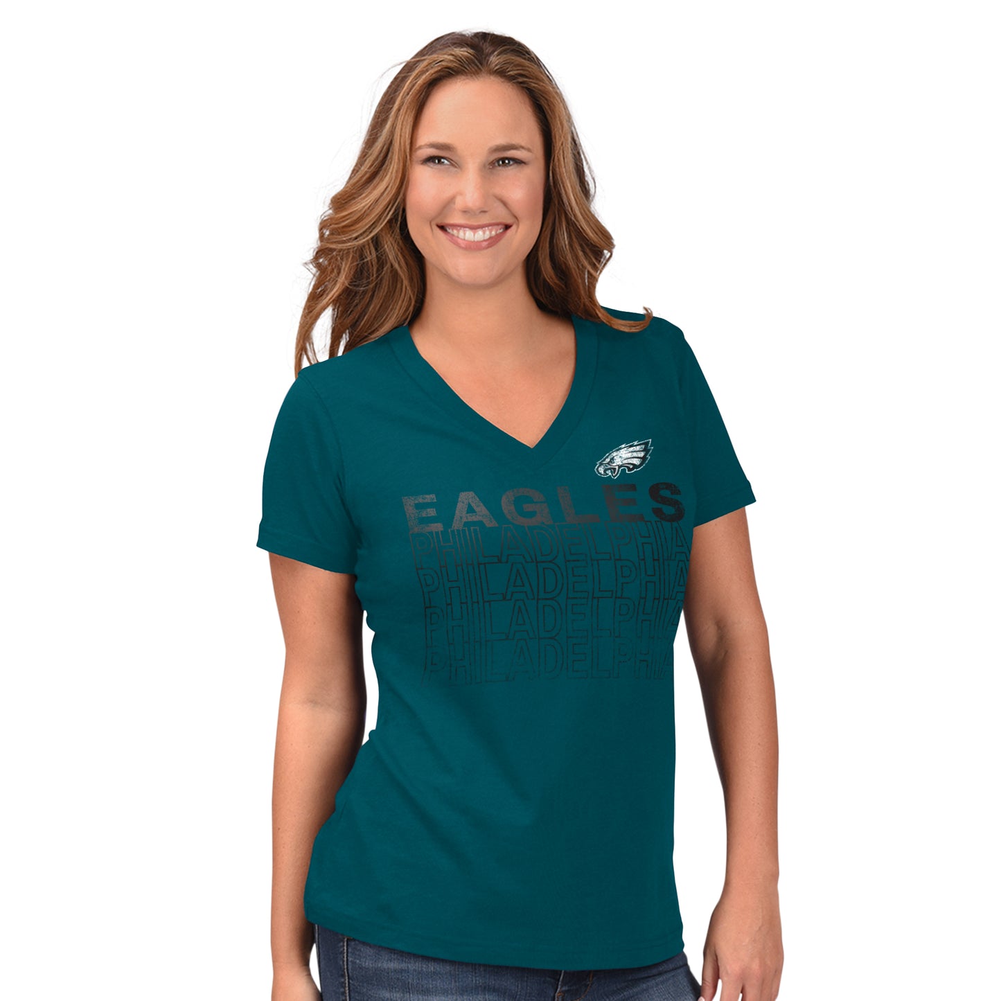 Philadelphia Eagles G-III Womens Bootleg Fade T-Shirt - Green