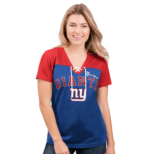 New York Giants G-III Shuffle It Womens Mesh T-Shirt - Blue