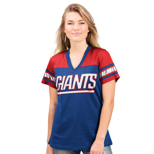 New York Giants 4th Down Womens Mesh T-Shirt - GIII - Blue