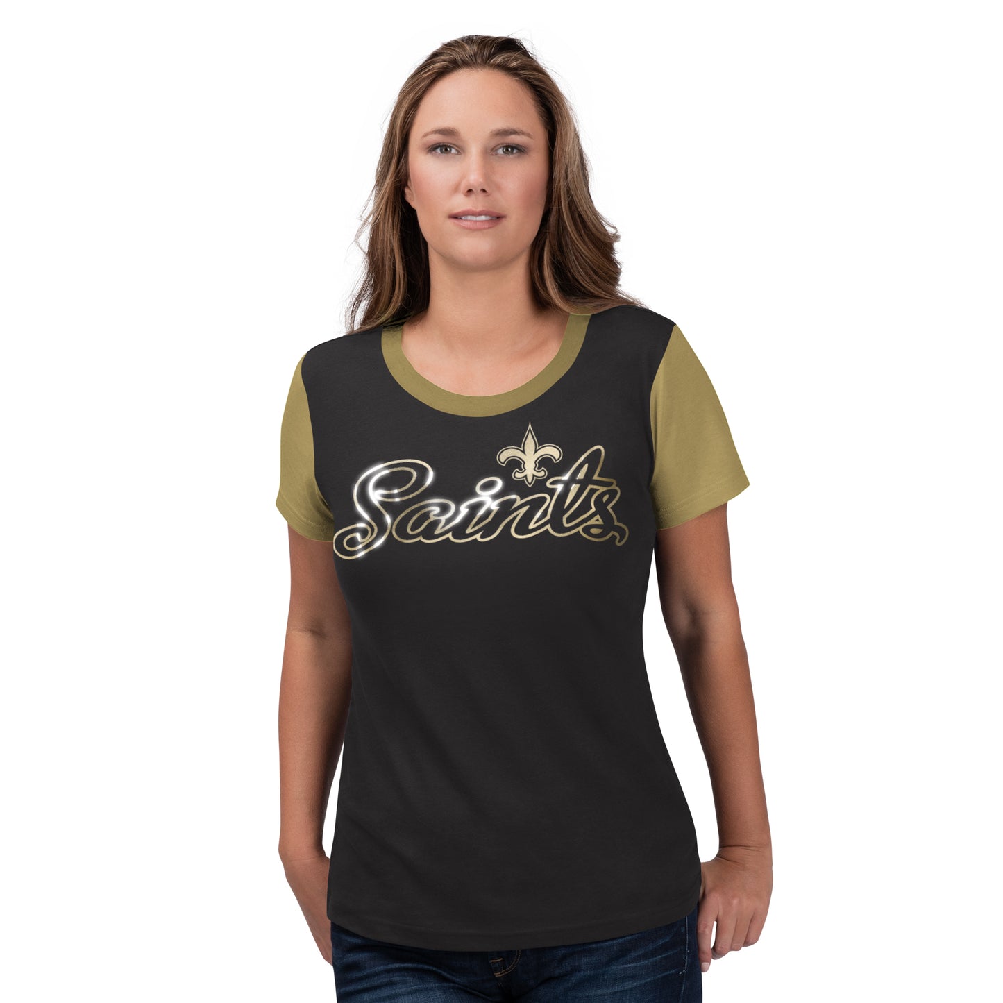 New Orleans Saints G-III Women's Trophy Foil Print T-Shirt