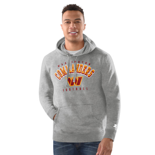 Washington Commanders Starter Hand Off Arch Pull Over Hoodie - Gray