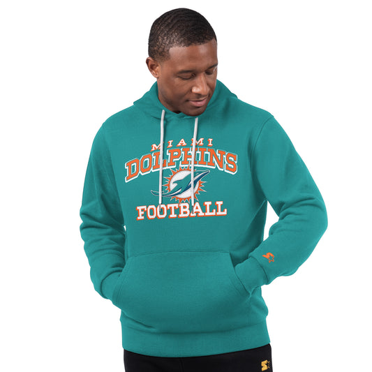 Miami Dolphins Starter Hand Off Pull Over Hoodie - Aqua