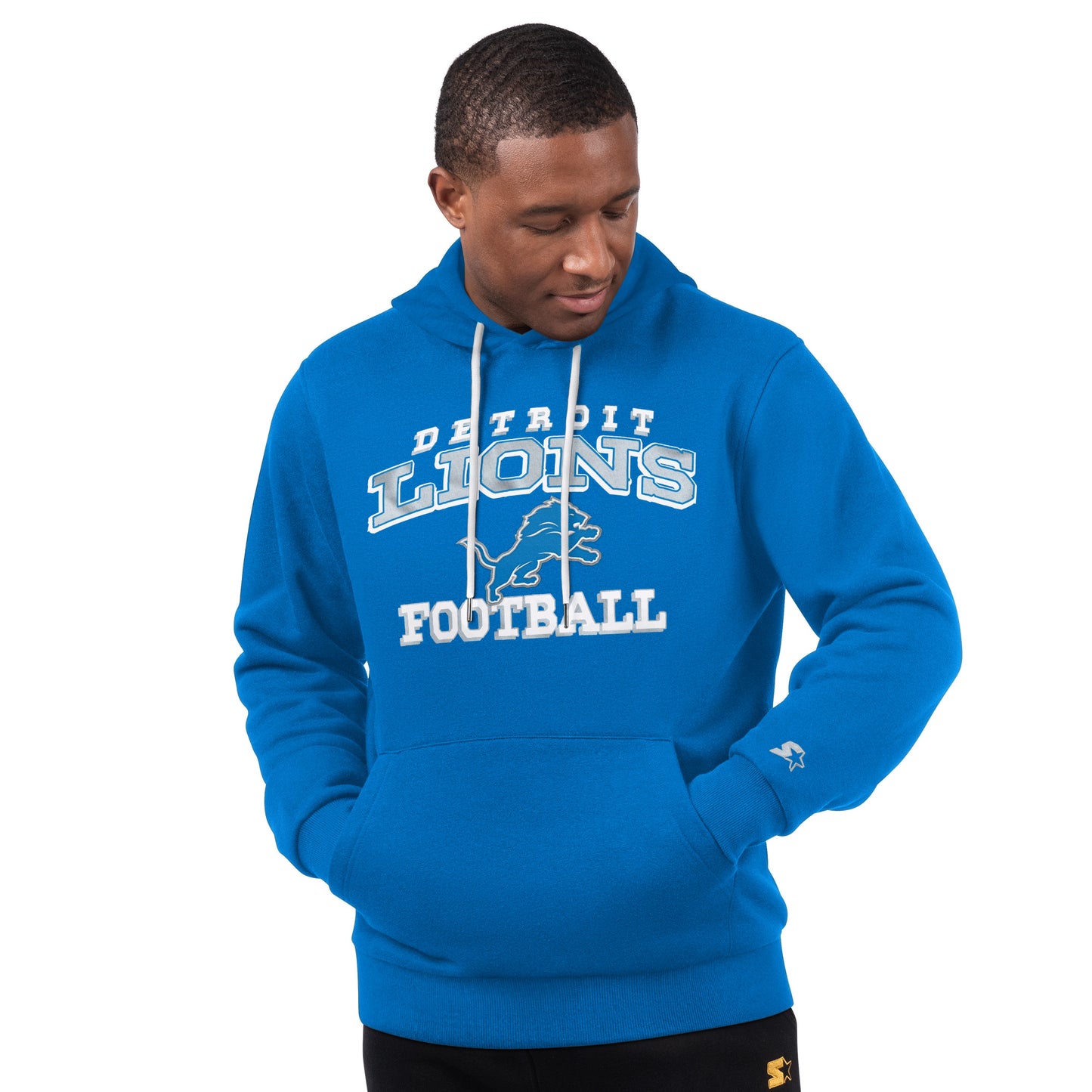 Detroit Lions Starter Hand Off Pull Over Hoodie - Blue