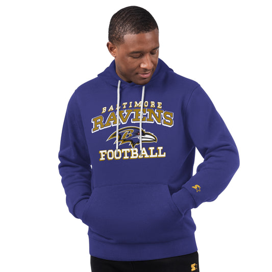 Baltimore Ravens Starter Hand Off Pull Over Hoodie - Purple