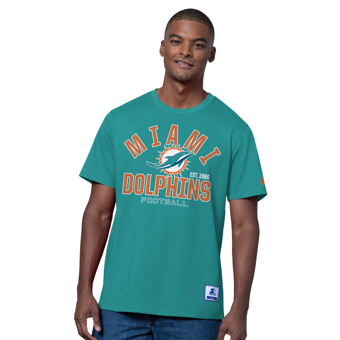 Miami Dolphins Men's Starter Defender T-Shirt- Aqua