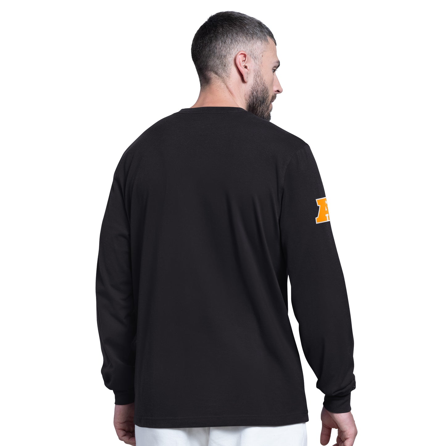 Pittsburgh Steelers Men's Starter Goal Post Long Sleeve Shirt-Black