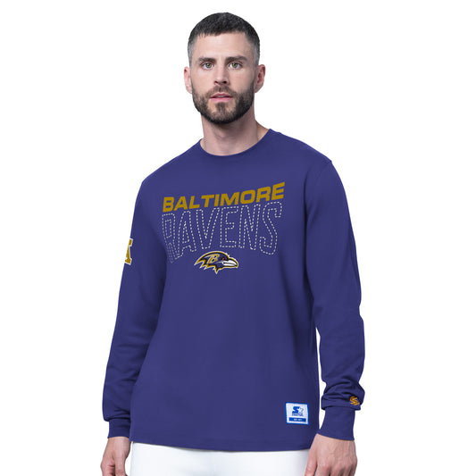 Baltimore Ravens Men's Starter Goal Post Long Sleeve Shirt-Purple