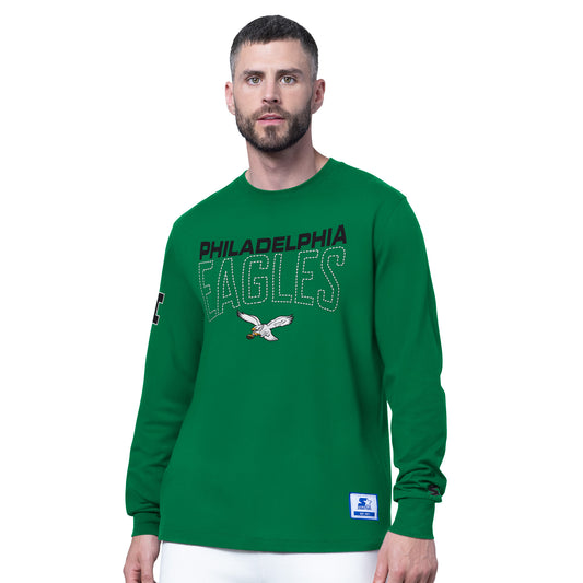 Philadelphia Eagles Men's Starter Goal Post Long Sleeve Shirt-Green