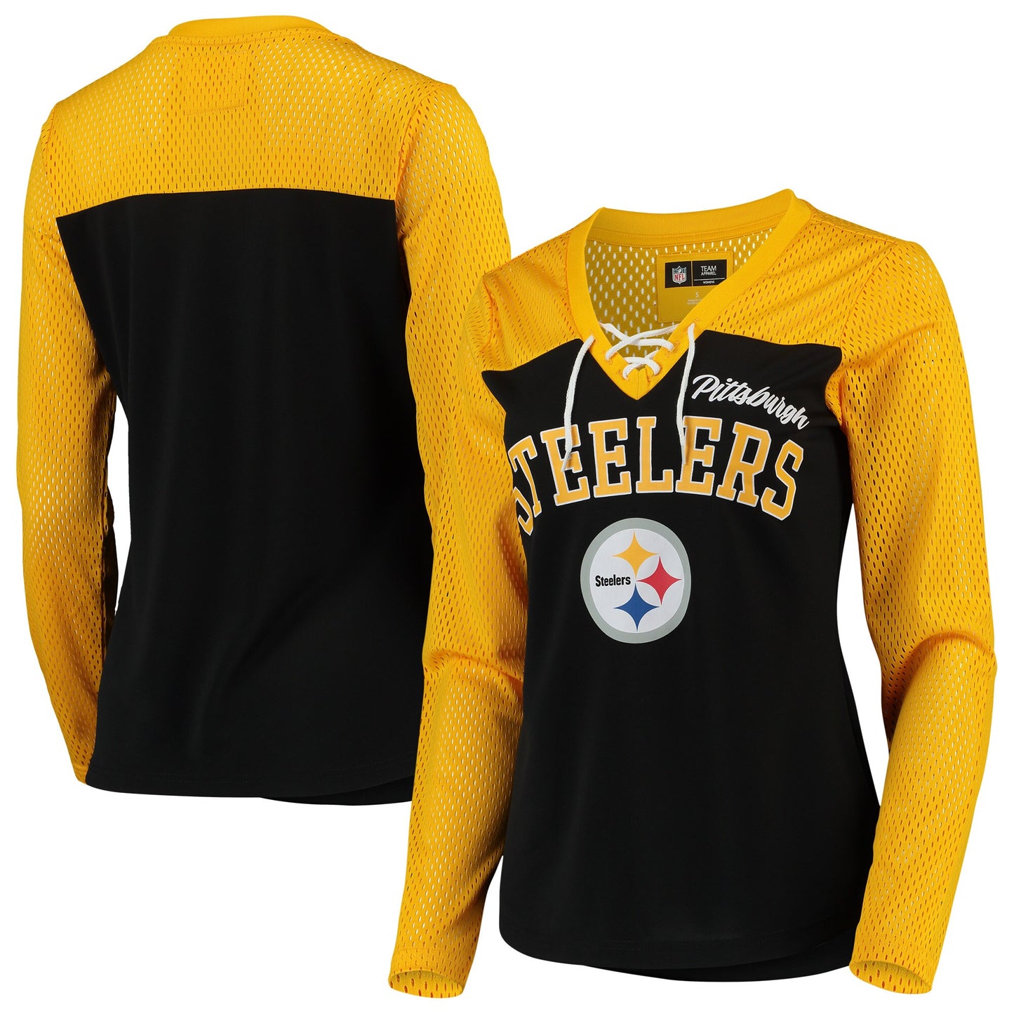 Pittsburgh Steelers Laces Out Women's Long Sleeve Shirt - GIII