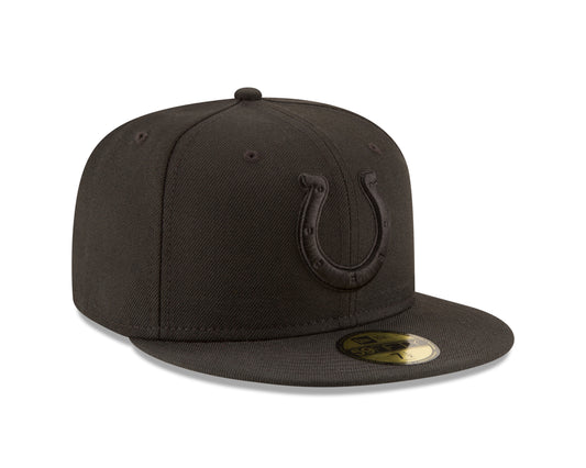 Indianapolis Colts New Era Black on Black 59FIFTY Fitted Hat - Black