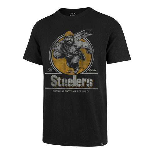 Pittsburgh Steelers '47 Historic Emblem Mark Scrum T-Shirt- Black