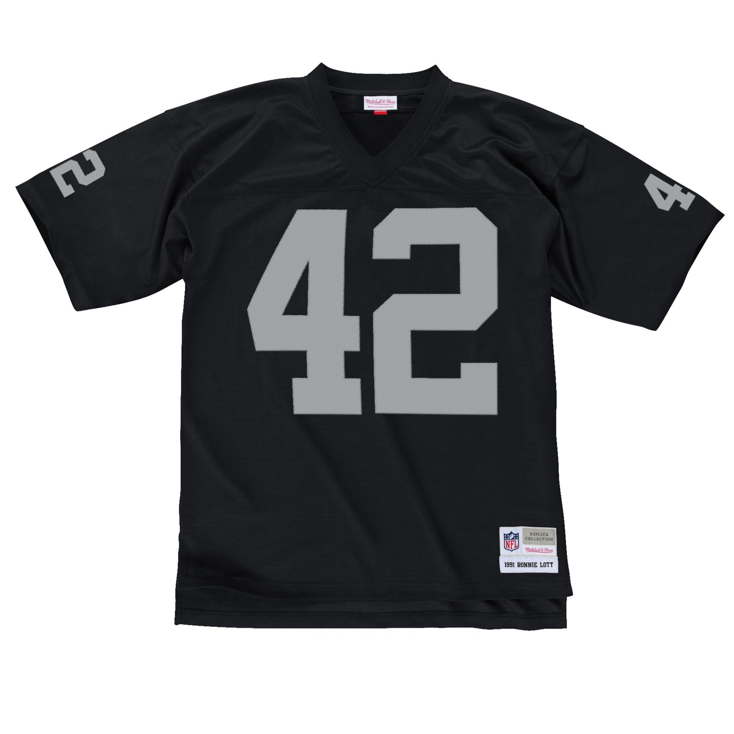 Los Angeles Raiders #42 Ronnie Lott Mitchell & Ness Legacy Mens Jersey - Black