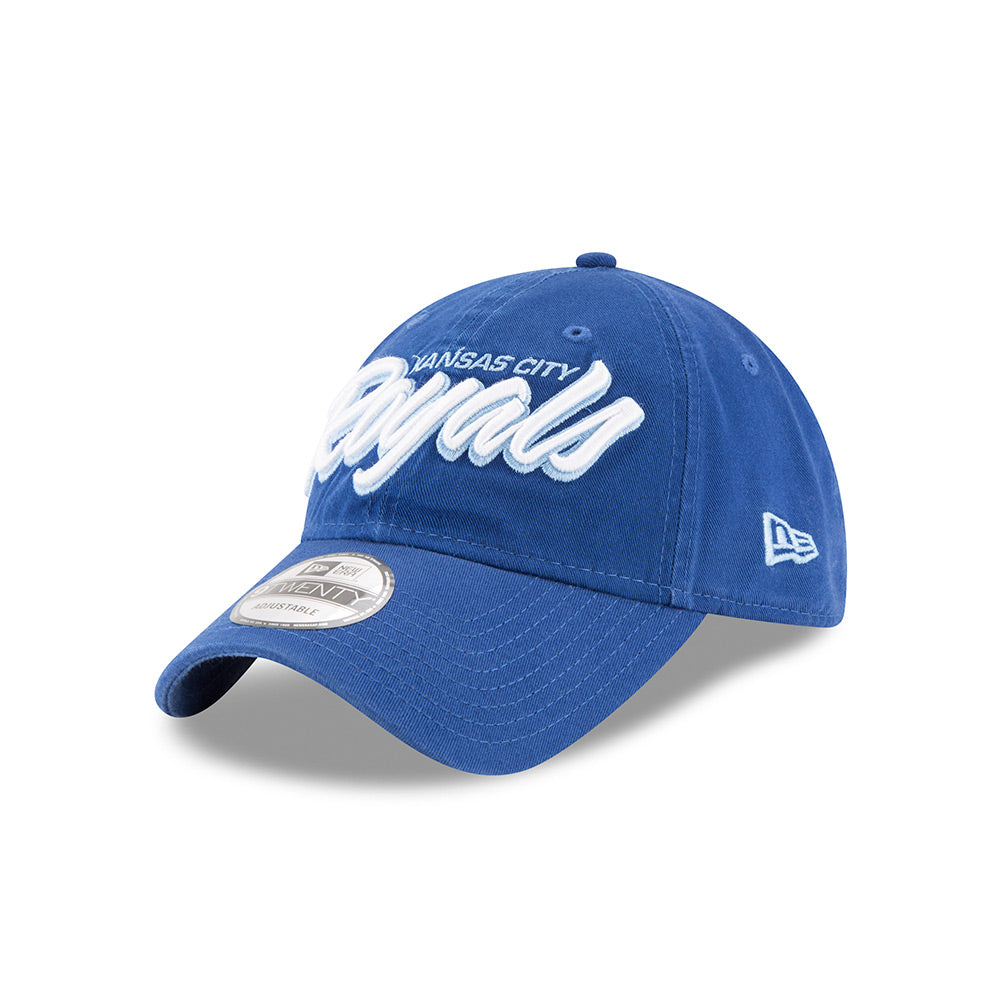 Kansas City Royals Blue New Era MLB Core Script 9TWENTY Adjustable Hat