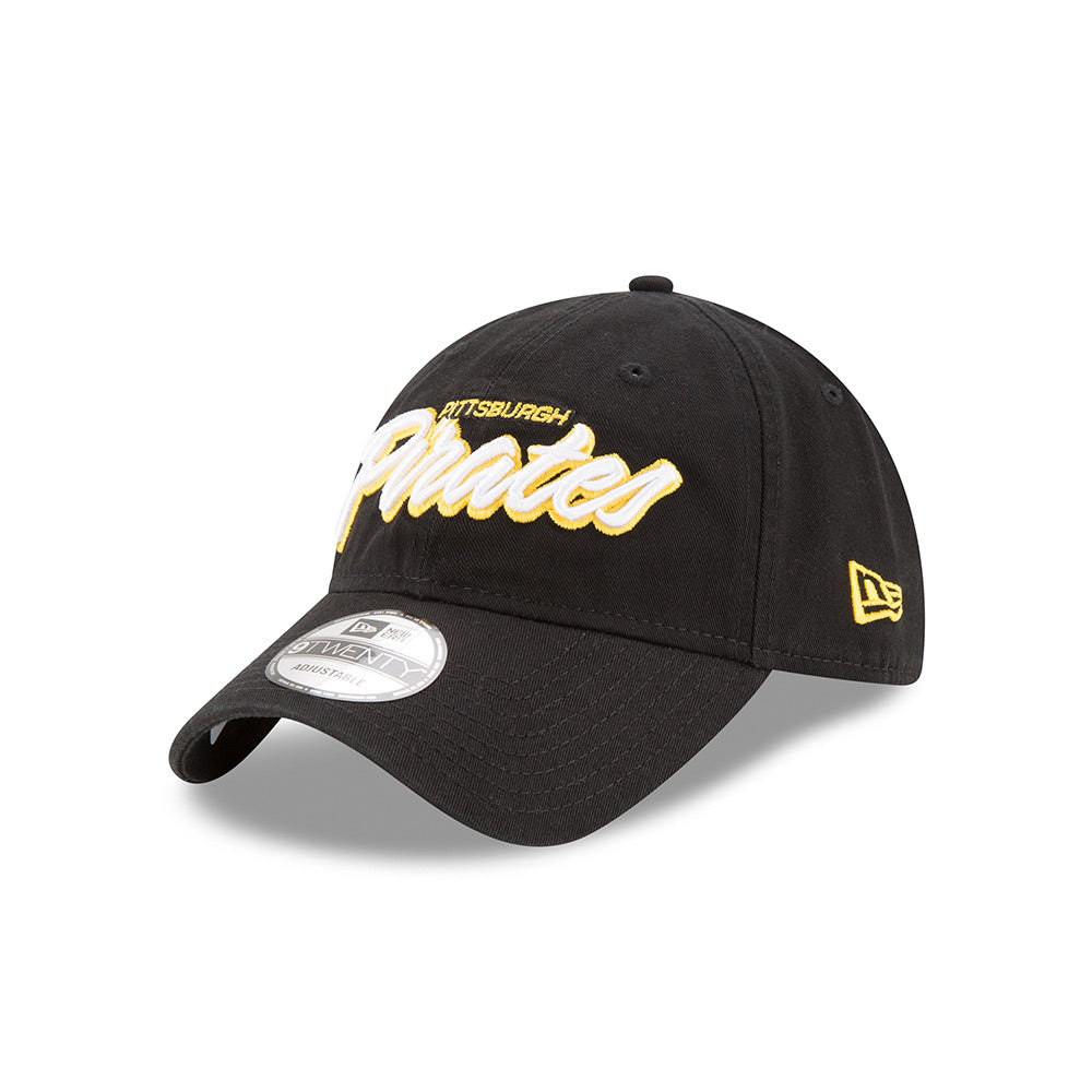Pittsburgh Pirates New Era 9Twenty Core Script Adjustable hat - Black