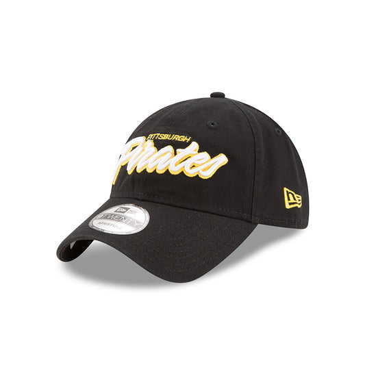 Pittsburgh Pirates New Era 9Twenty Core Script Adjustable hat - Black
