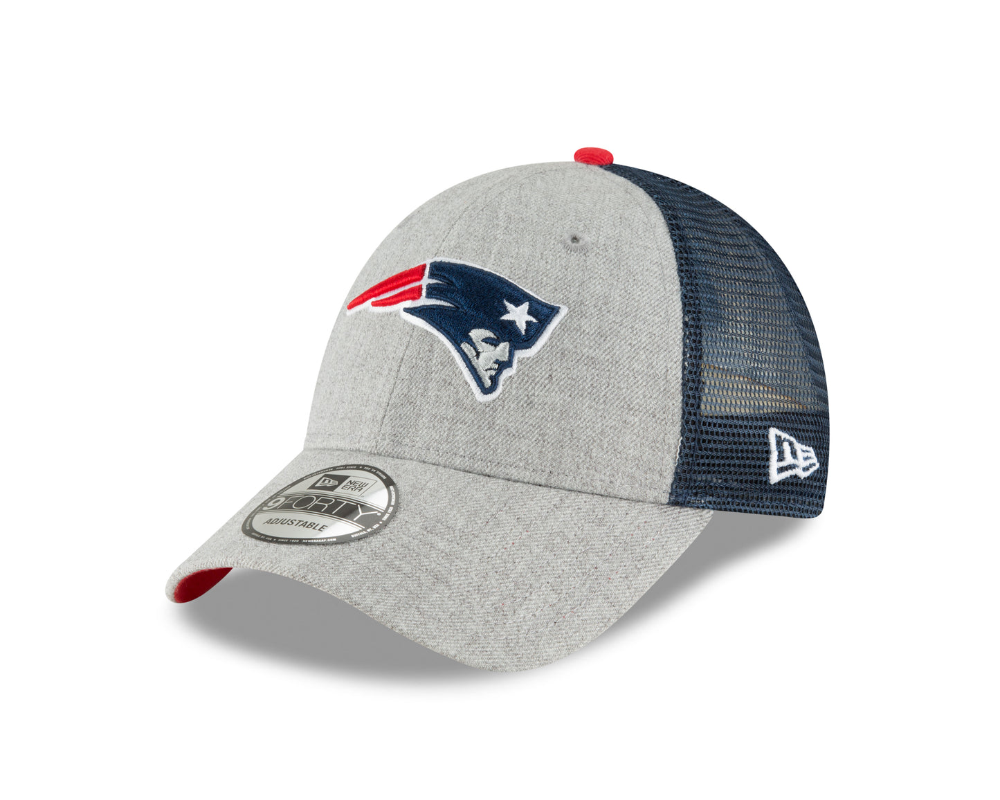 New England Patriots Team Heathered Turn 9FORTY Adjustable Hat - Gray