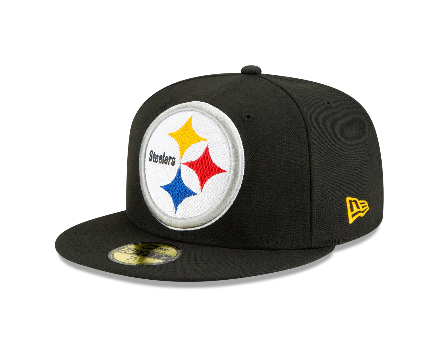 Pittsburgh Steelers New Era Team Threads 59FIFTY Fitted Hat - Black