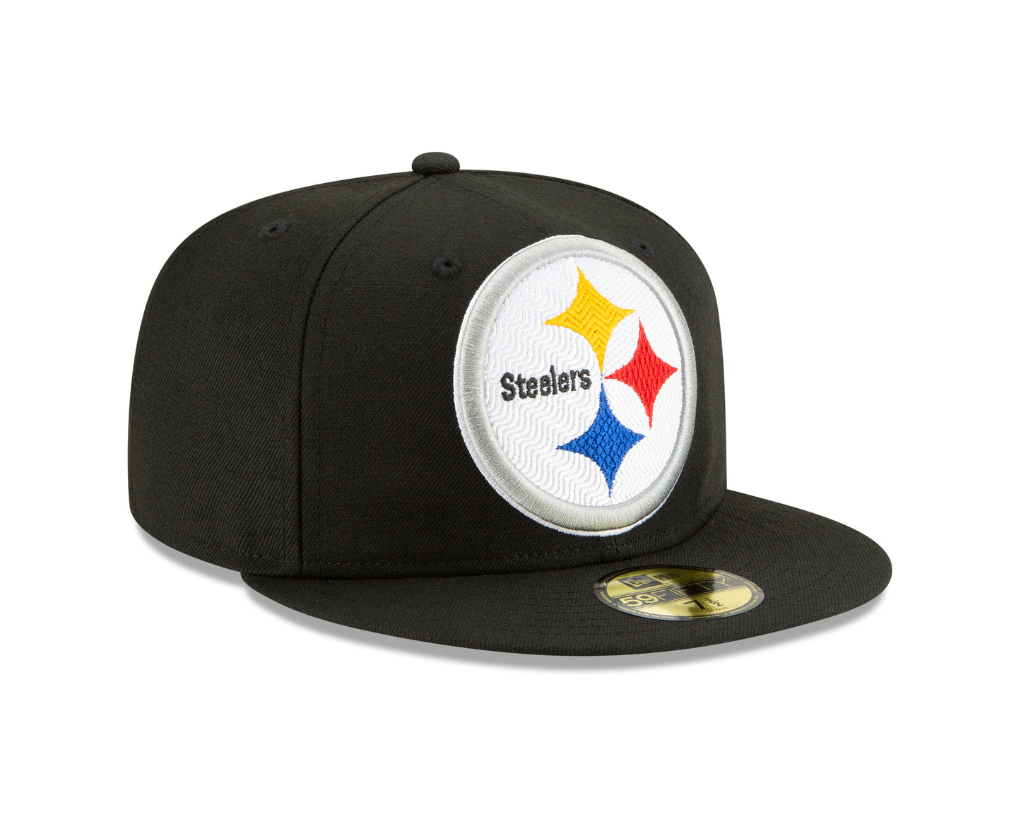 Pittsburgh Steelers New Era Team Threads 59FIFTY Fitted Hat - Black