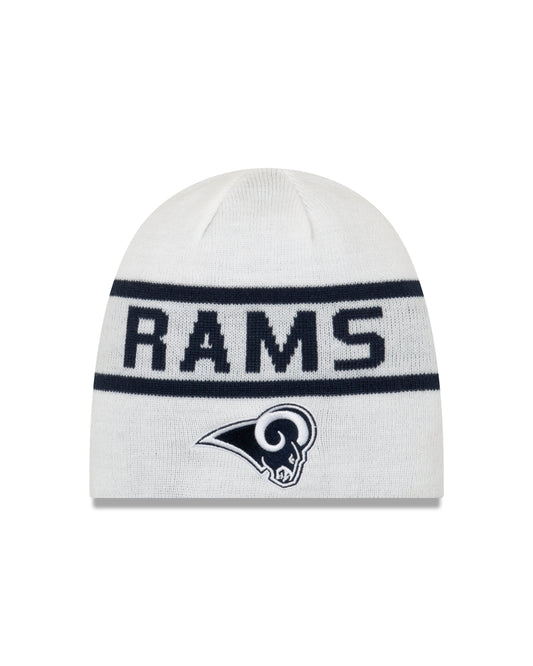 Los Angeles Rams New Era Stripe Reversible Knit Hat - White / Blue
