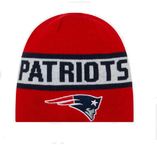 New England Patriots Stripe Reversible Knit Hat - Red / Navy