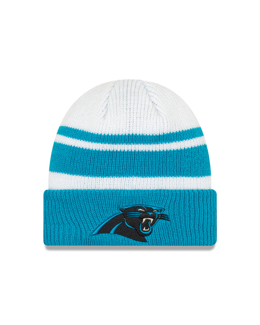 Carolina Panthers New Era Blue/White Knit Cozy Cuffed Knit Hat