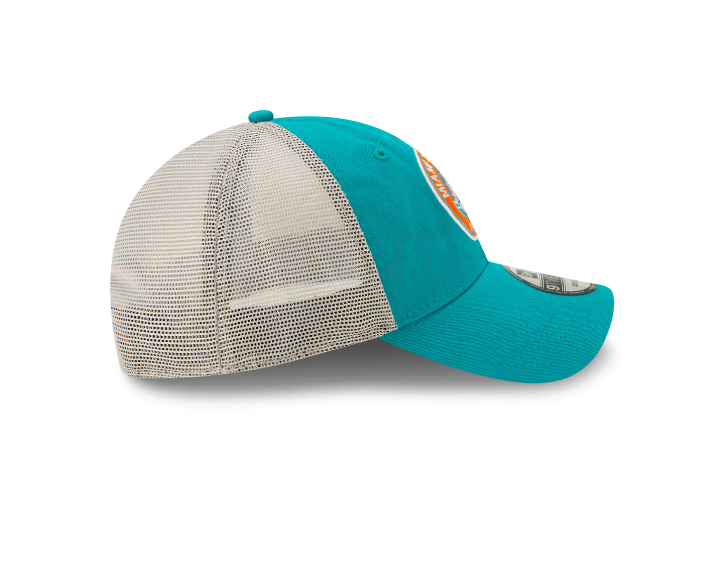 Miami Dolphins Established Circle Trucker Mesh 9TWENTY Adjustable Hat - Aqua