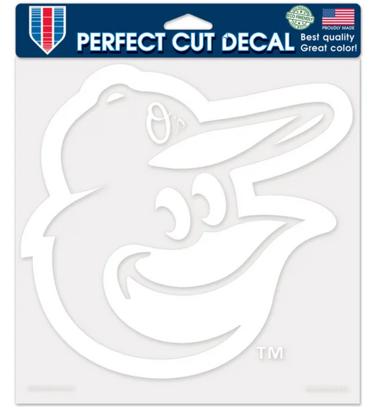 Baltimore Orioles Wincraft Perfect Cut White Decal 8"X8"