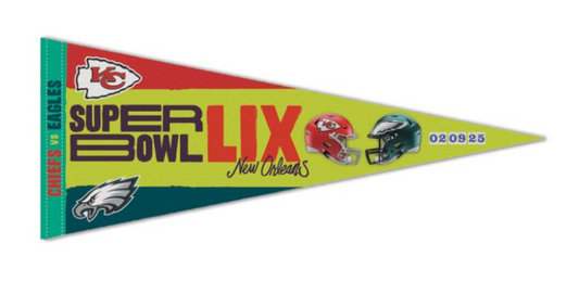 Super Bowl LIX Chiefs Vs Eagles  Dueling Premium Pennant 12" x 30"