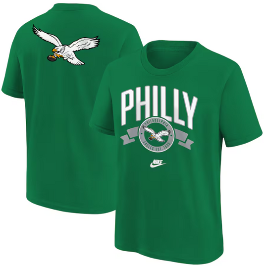 Philadelphia Eagles Nike Pre-School KIDS Kelly Green Rewind Front & Back Essential T-Shirt