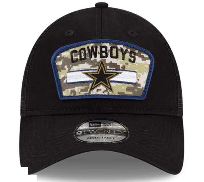 Dallas Cowboys New Era Salute to Service 9TWENTY Adjustable Hat - Black