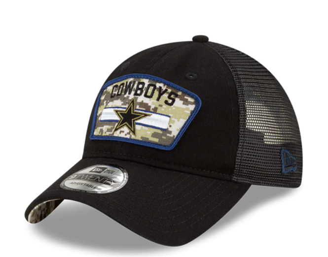 Dallas Cowboys New Era Salute to Service 9TWENTY Adjustable Hat - Black