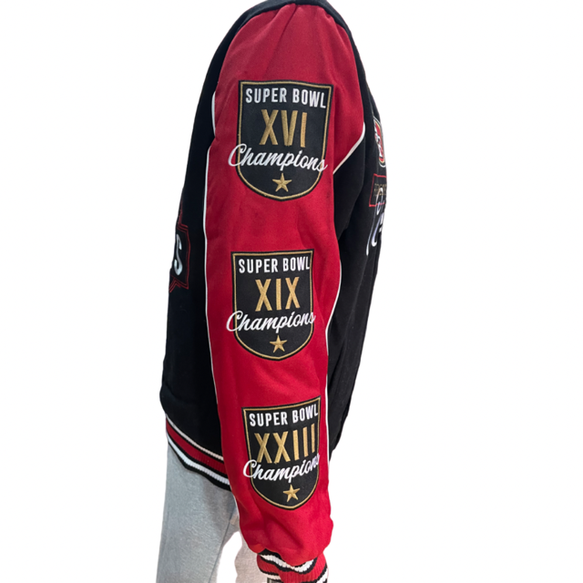 San Francisco 49ers JH Desgin 5 Time Commemorative Reversible Quilted Wool Men's Jacket