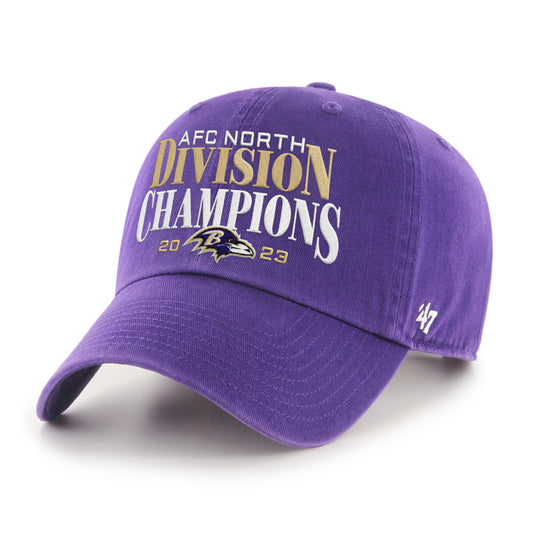 Baltimore Ravens '47 2023 AFC North Division Champions Clean Up Adjustable Hat - Purple