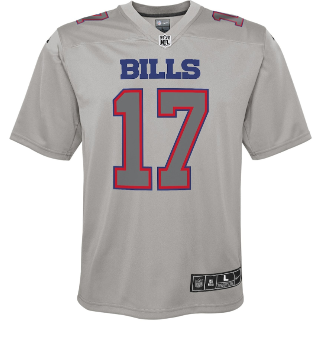 Buffalo Bills Nike #17 Josh Allen Youth Atmosphere Jersey - Gray
