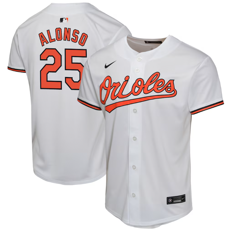 Baltimore Orioles Youth Pete Alonso #25 White Jersey