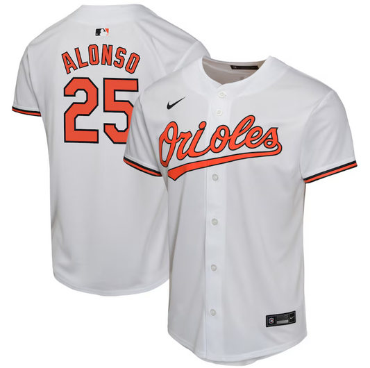Baltimore Orioles Youth Pete Alonso #25 White Jersey
