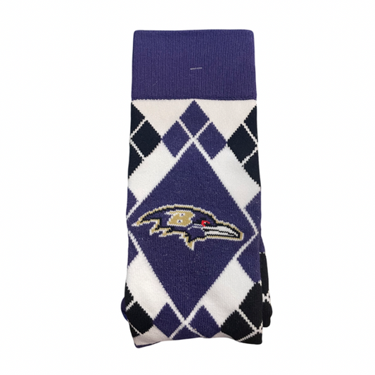 Baltimore Ravens Strideline Argyle Premium Crew Socks